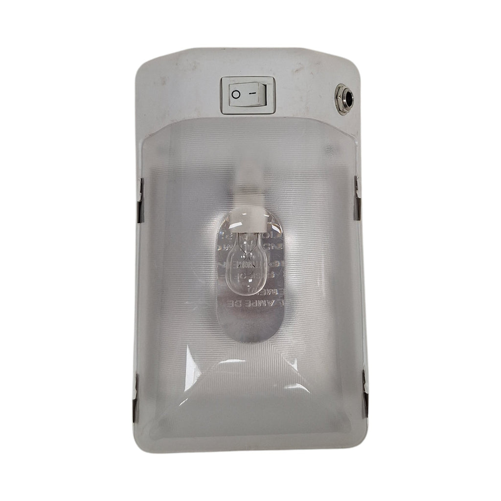 White Interior Dome Light Camper RV Trailer Incandescent with 12V Receptacle  (D-23)