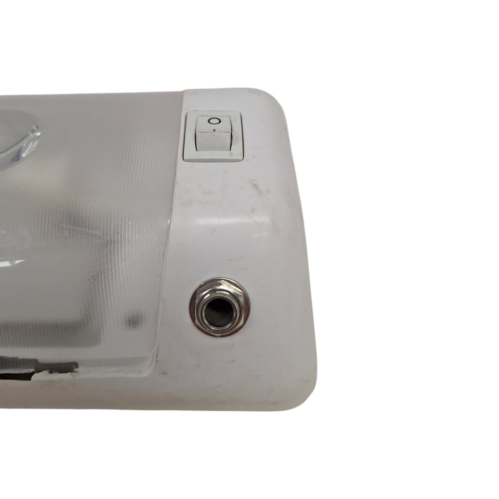 White Interior Dome Light Camper RV Trailer Incandescent with 12V Receptacle  (D-23)