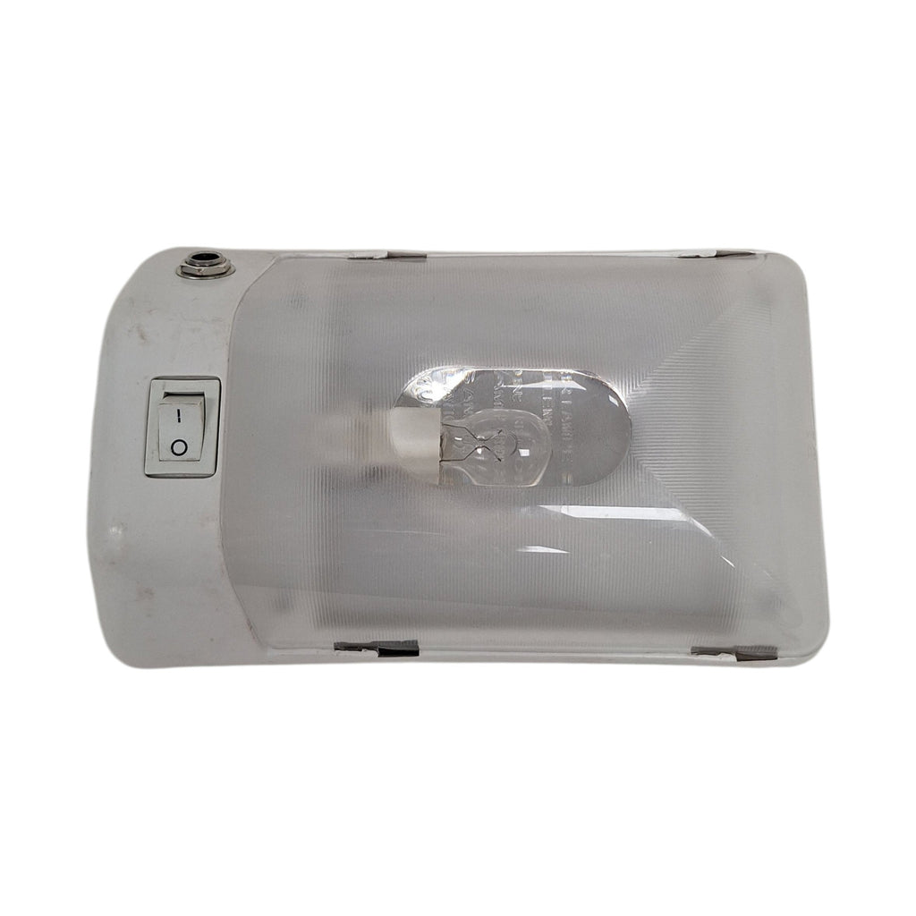 White Interior Dome Light Camper RV Trailer Incandescent with 12V Receptacle  (D-23)