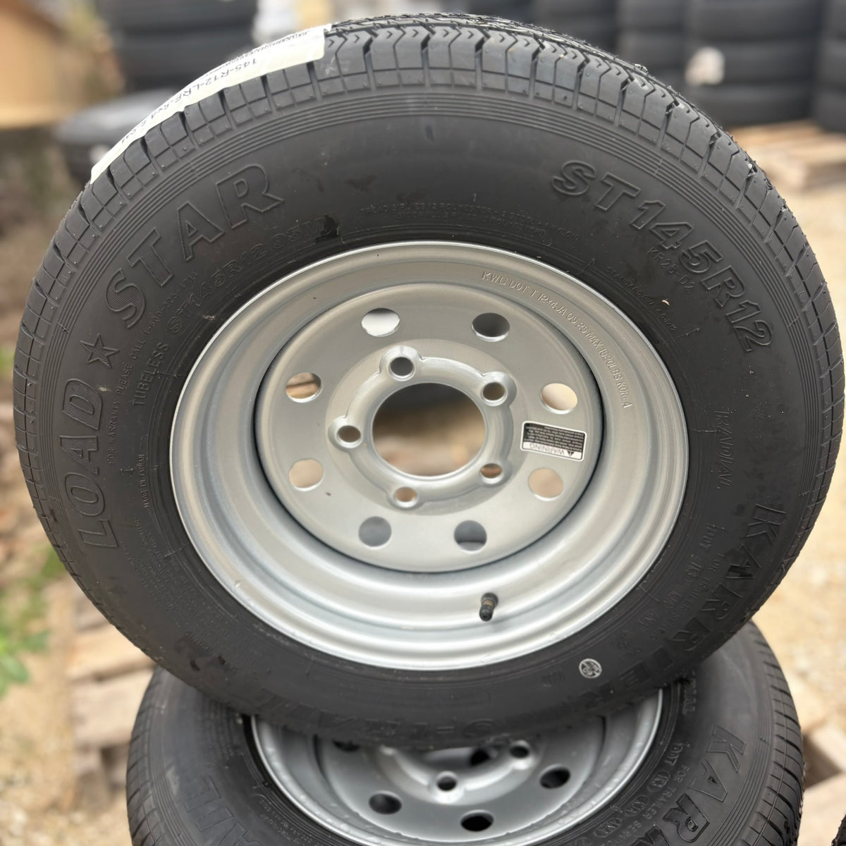 5.30-12 Load Range C Tire & Wheel Assembly — Silver Mod (5.30-12-LRC-5x45-SM)