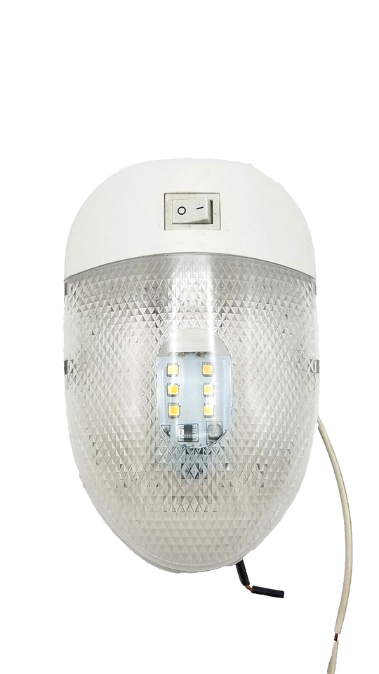 LED Euro Style Single Dome Light With Switch For Trailer Interiors (D-95)