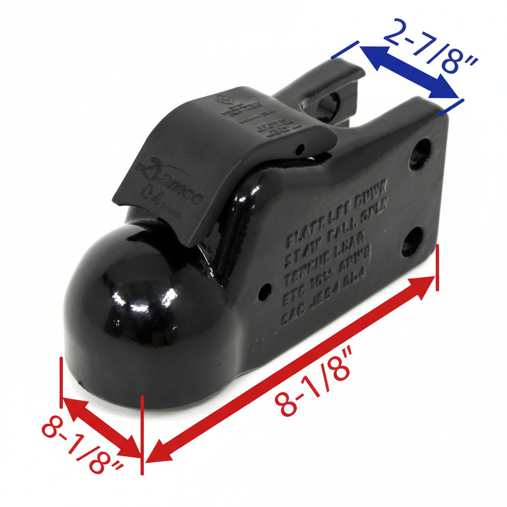 Demco Trailer Coupler - Cast - Adjustable Channel - eZ-Latch - Black - 2-5/16" Ball - 21K (DM14040-81)