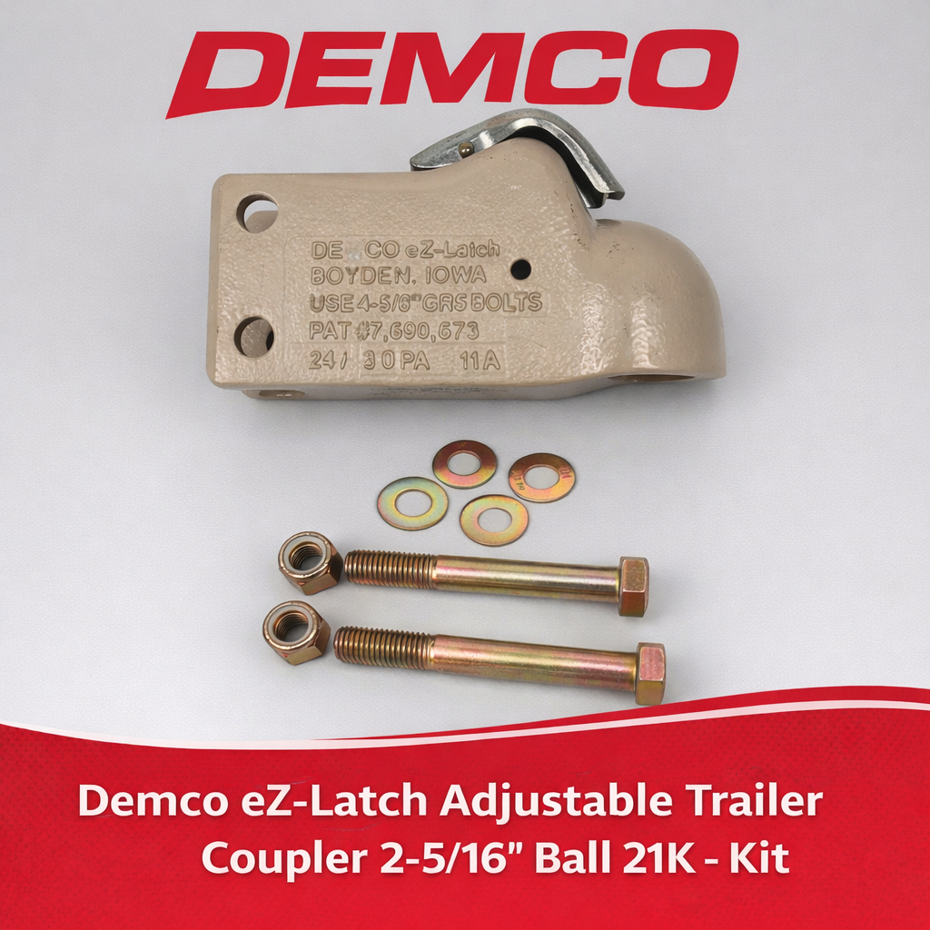 USA Made Demco Adjustable Channel Trailer Coupler Hitch EZLatch 2-5/16" Ball 21K (DM15791-97-KIT)
