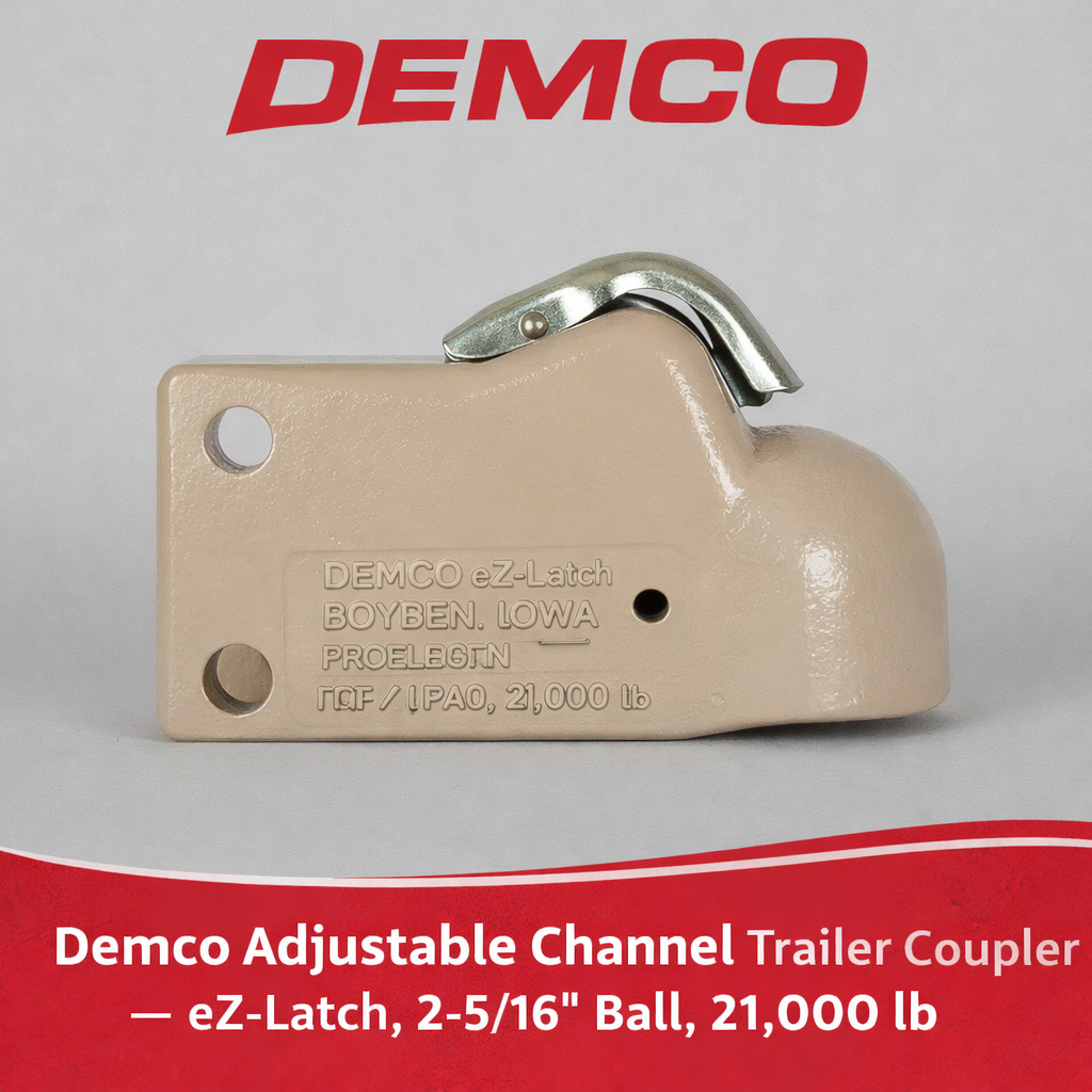 Demco Adjustable Channel Trailer Coupler — eZ-Latch, 2-5/16" Ball, 21,000 lb (DM15791-97)
