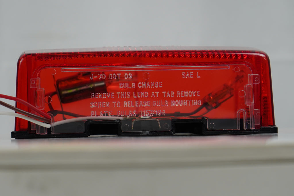 Trailer Stop Turn Tail Light – Street Side (Left) – Jammy J-70-L Box Style Red Lamp w/ License Window
