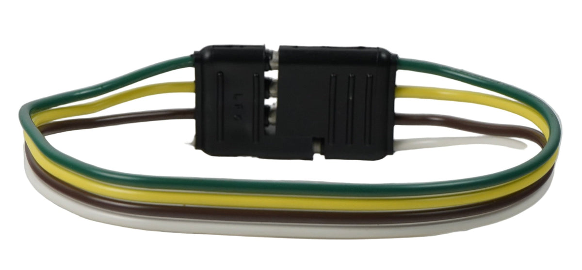 12" 4 Flat Truck Trailer Extension Cord with Male and Female Plug Wire (412)