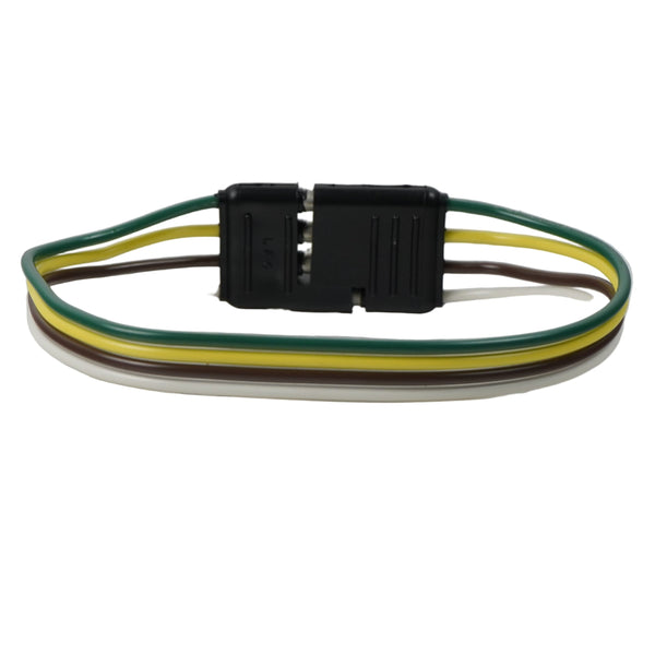 12" 4 Flat Truck Trailer Extension Cord with Male and Female Plug Wire (412)