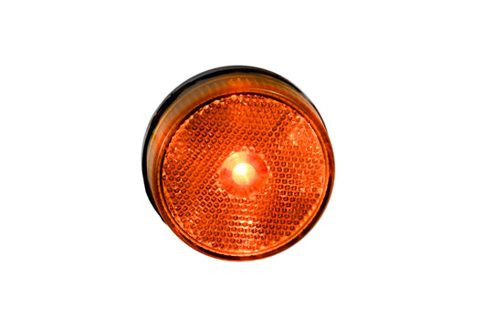 2.5" Amber Round Reflective Sealed Clearance Marker Light 7 LED Stud Mount 2 1/2 (J-2065-A)
