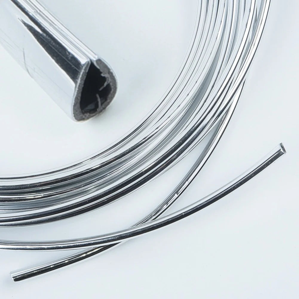 Chrome-Style U-Shape Edge Trim — 10 ft Section Universal Decorative Door, Hood and Body Moulding (EGC-LOTOF10)