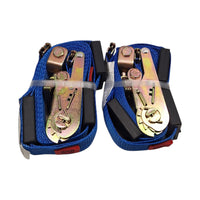 Two - Erickson E-Track Wheel Tie-Down Strap w/ Roller Idler and Ratchet - 2 x 12' 1,100 lbs Working Load Limit (EM58523-LOTOF2)