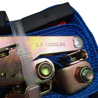 Two - Erickson E-Track Wheel Tie-Down Strap w/ Roller Idler and Ratchet - 2 x 12' 1,100 lbs Working Load Limit (EM58523-LOTOF2)