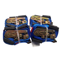 Four - Erickson E-Track Wheel Tie-Down Strap with Roller Idler and Ratchet - 2 x 12' - 1,100 lbs (EM58523-LOTOF4)
