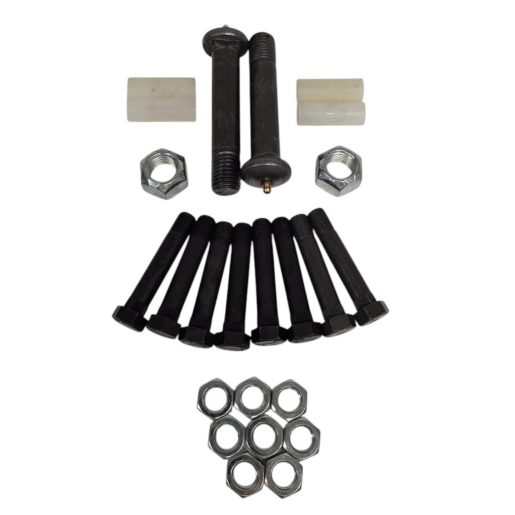 Pair Trailer Suspension Rebuilt Kit Slipper Spring 12" Equalizer Bushings Bolts (EQ-12-REBUILD-KIT)