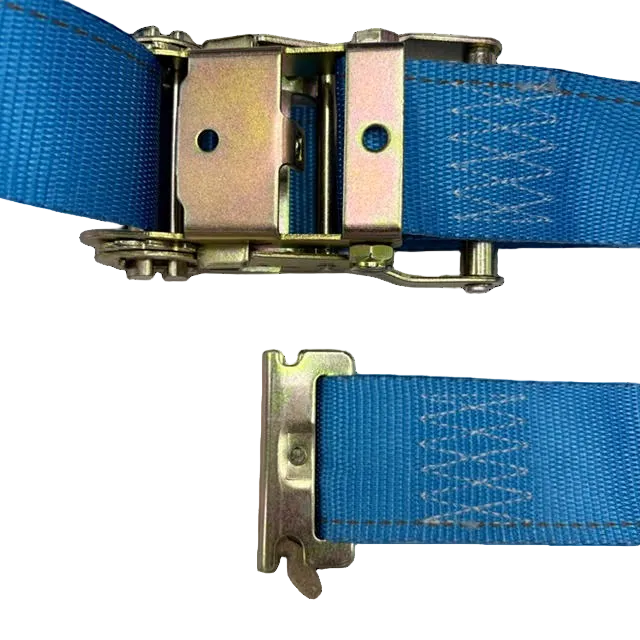 4 Pack - US Cargo Control - 7' x 2" Blue E-Track Ratchet Tie Down Straps (ETRAC-MOTORCYCLE-STRAP-7x2-LOTOF4)