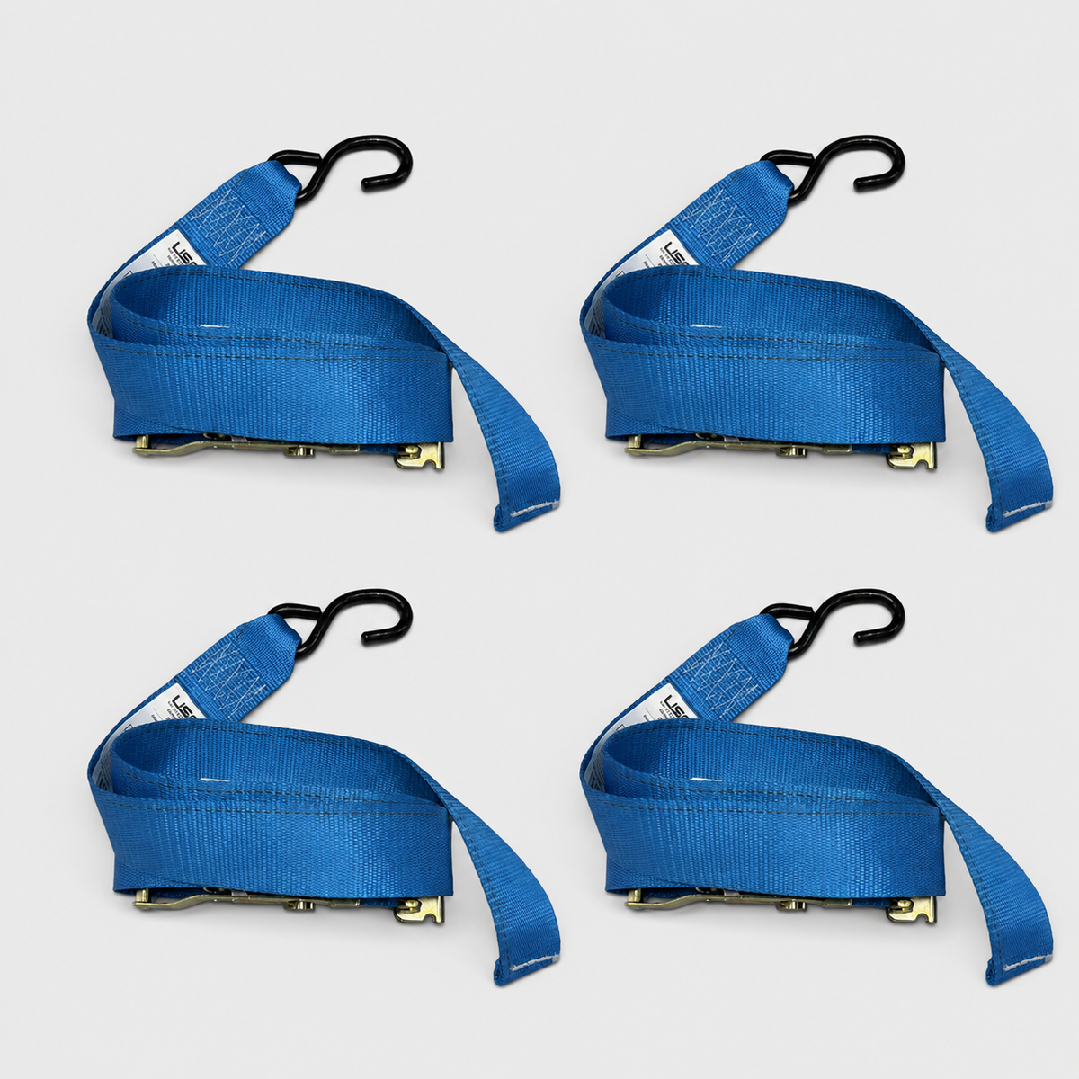 4 Pack - US Cargo Control - 7' x 2" Blue E-Track Ratchet Tie Down Straps (ETRAC-MOTORCYCLE-STRAP-7x2-LOTOF4)