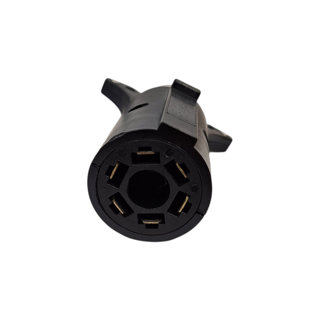 Trailer Plug Adapter 7 Way Round "RV" to 6 Round Pin Wire Cord Horse converter (F76R)