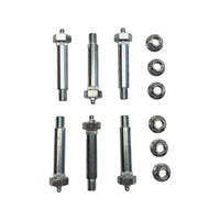 Six - 0.56" x 3" Wet Bolts with 7/16" (0.44") Step-Down Thread, Hex Head Greaseable Bolts & FA-6-92Z Nuts for Trailer Suspension (FA-7-187-KITX6)