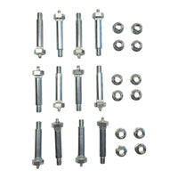 Twelve - 0.56" x 3" Wet Bolts with 7/16" (0.44") Step-Down Thread, Hex Head Greaseable Bolts & FA-6-92Z Nuts for Trailer Suspension (FA-7-187-KITX12)