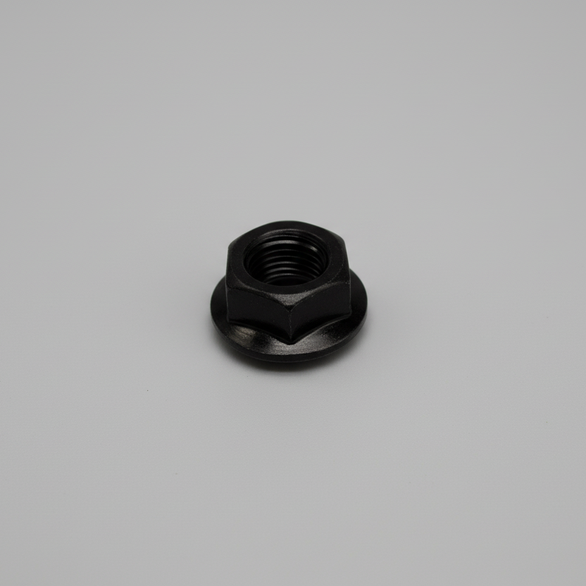 9/16"-18 Serrated Hex Flange Nut — Black Finish — 7/8" Hex (FPN916L)