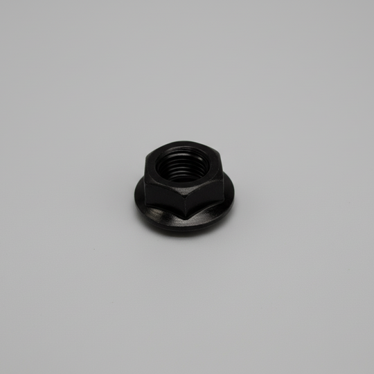 9/16"-18 Serrated Hex Flange Nut — Black Finish — 7/8" Hex (FPN916L)