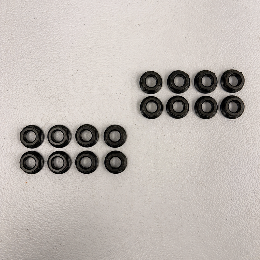 16 - 9/16"-18 Serrated Hex Flange Nuts — Black Finish — 7/8" Hex (FPN916L-LOTOF16)