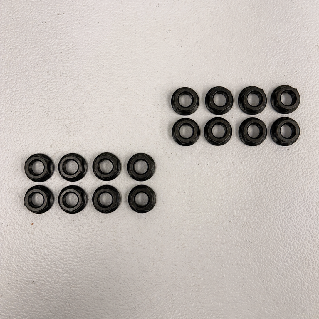 16 - 9/16"-18 Serrated Hex Flange Nuts — Black Finish — 7/8" Hex (FPN916L-LOTOF16)