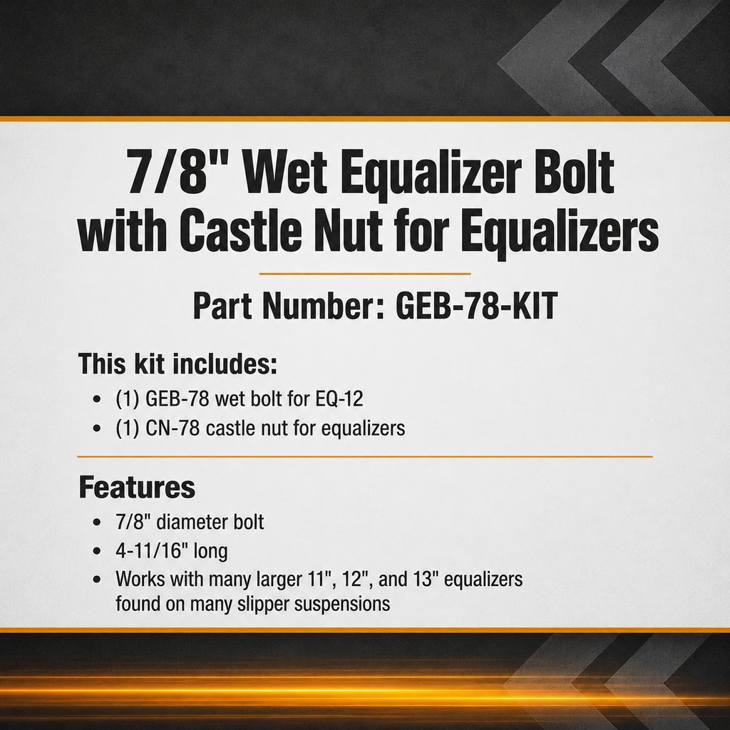 7/8" Wet Equalizer Bolt with Castle Nut for Equalizers (GEB-78-KIT)