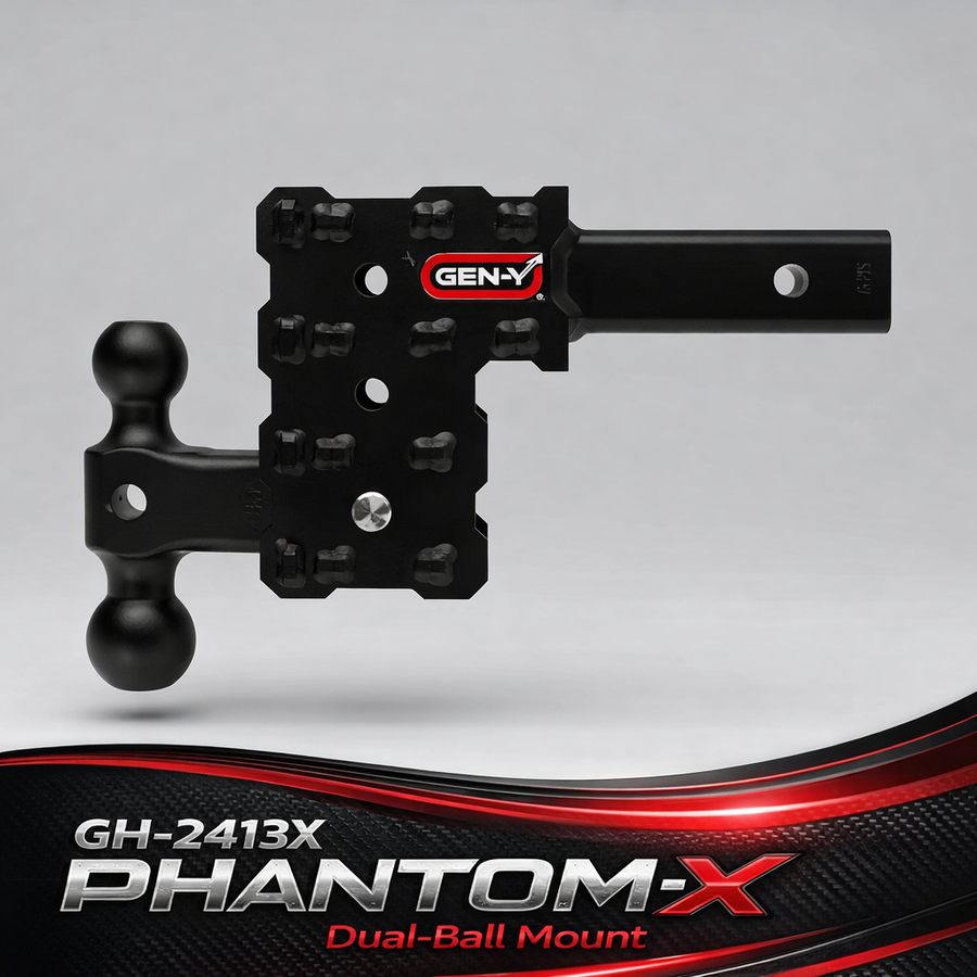 GEN-Y Hitch Adjustable 5" Offset Drop Hitch with GH-051 Dual-Ball, GH-032 Pintle Lock for 2" Receiver - 16,000 LB Towing Capacity - 2,000 LB Tongue WT (GH-2413X)