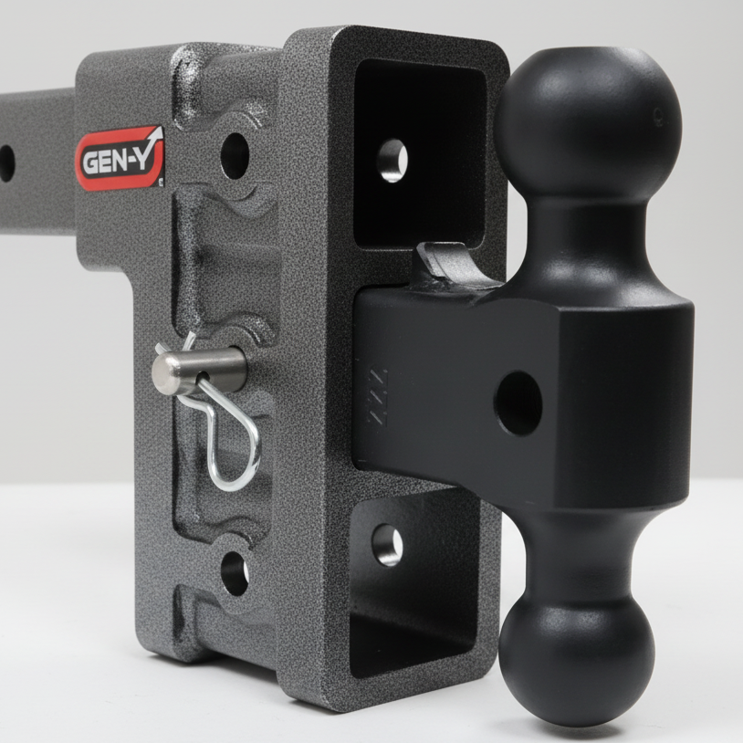 GEN-Y Adjustable 2-Ball Mount w/ Stacked Receivers - 2-1/2" Hitch - 6" Drop/Rise - 21K (GH-613)