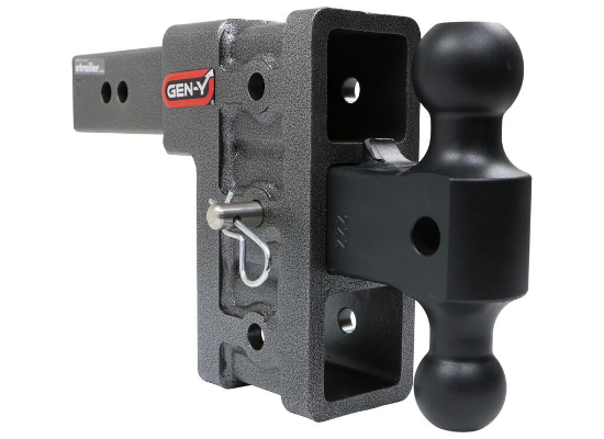 GEN-Y Adjustable 2-Ball Mount w/ Stacked Receivers - 2-1/2" Hitch - 6" Drop/Rise - 21K (GH-613)
