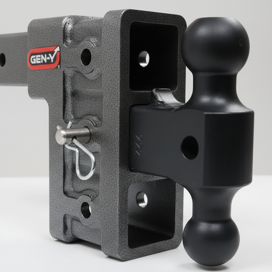 GEN-Y Adjustable 2-Ball Mount w/ Stacked Receivers - 2-1/2" Hitch - 6" Drop/Rise - 21K (GH-613)