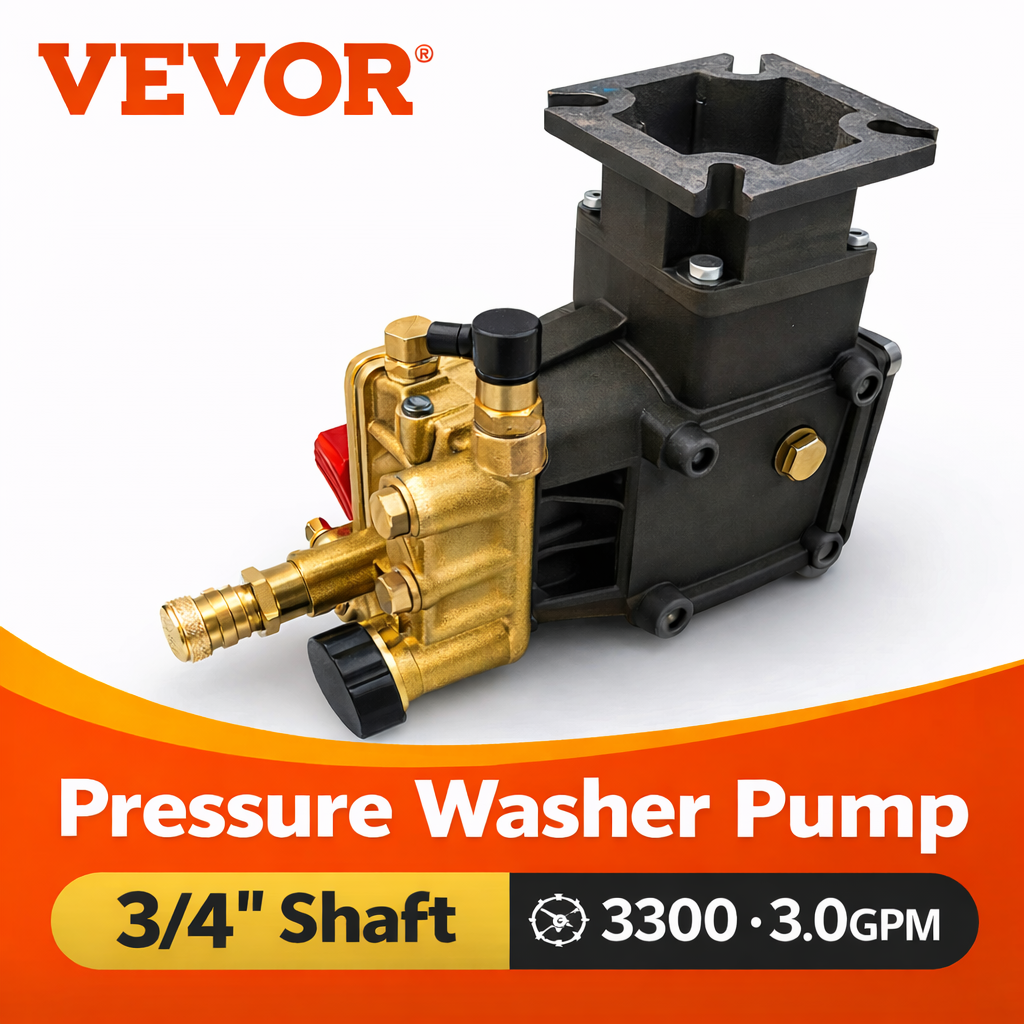 VEVOR Pressure Washer Pump 3/4" Shaft Horizontal 3300 PSI 3.0 GPM (GYB-3)