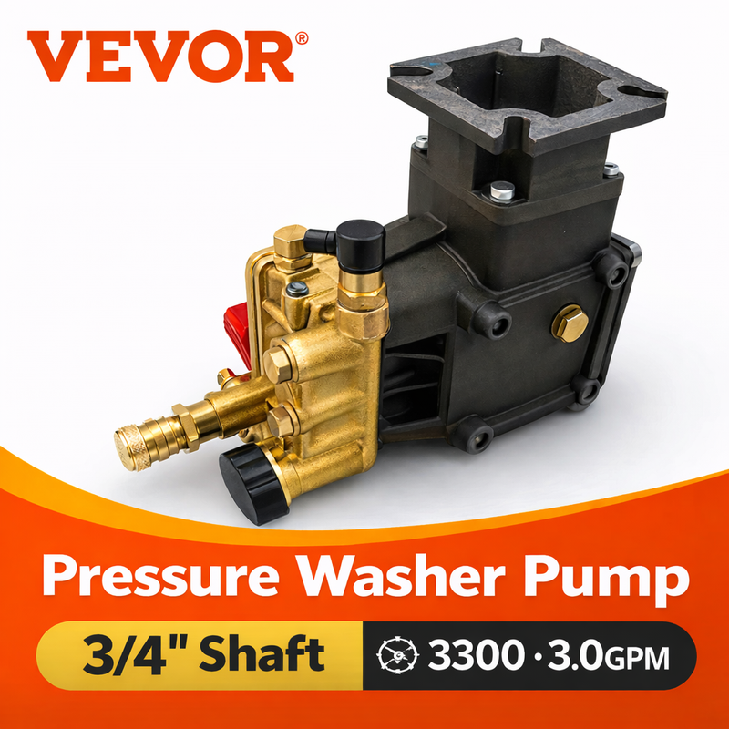 VEVOR Pressure Washer Pump 3/4" Shaft Horizontal 3300 PSI 3.0 GPM (GYB-3)