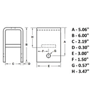 Hanger, rear, 3.47" spring height (wear plate), 2" Slipper, 3" long, 6" tall Heavy duty 5.03" retainer bolt height (HG-15853-R)