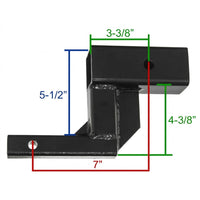 CR Brophy Hitch Adapter 1-1/4" to 2" Trailer Hitch Receiver with 5" Rise (HT5R)