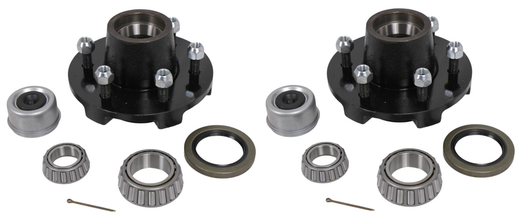 2X Idler Hub 6000# 6 x 5.5 Dexter 1/2" Stud Cupped & Studded 15123+25580 (008-213-09-KITX2)