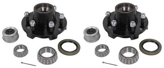 2X Idler Hub 6000# 6 x 5.5 Dexter 1/2" Stud Cupped & Studded 15123+25580 (008-213-09-KITX2)