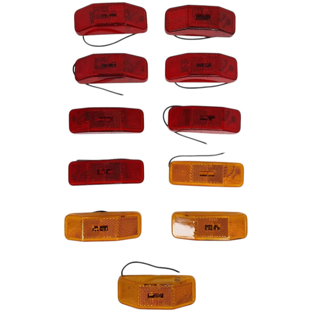 LED Marker Light Set — 7 Red and 4 Amber (Bargman 99 Style) (J-225-A-R-4-7)