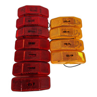 LED Marker Light Set — 7 Red and 4 Amber (Bargman 99 Style) (J-225-A-R-4-7)