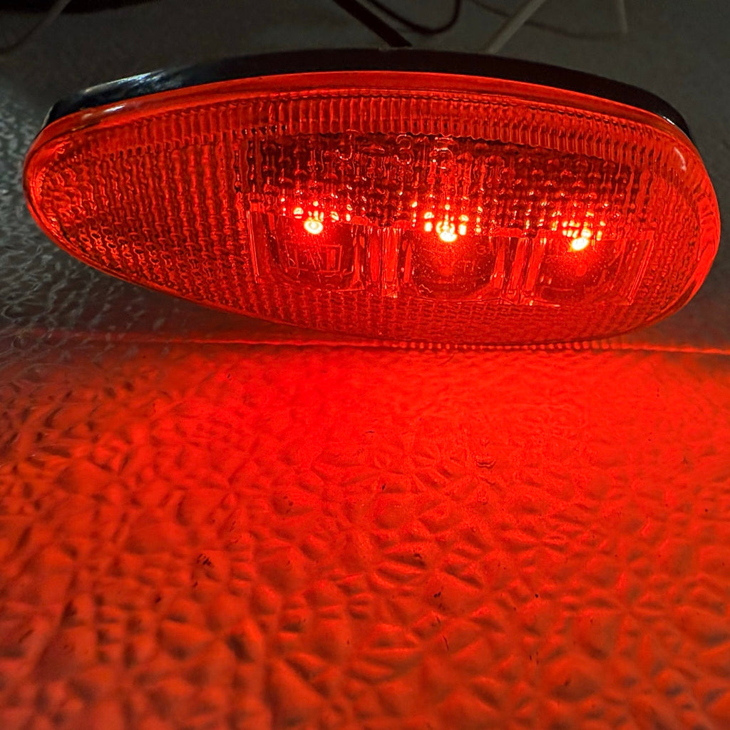 Amber LED Teardrop Marker Light Chrome Cab Roof Marker Clearance Light (J-315-A)