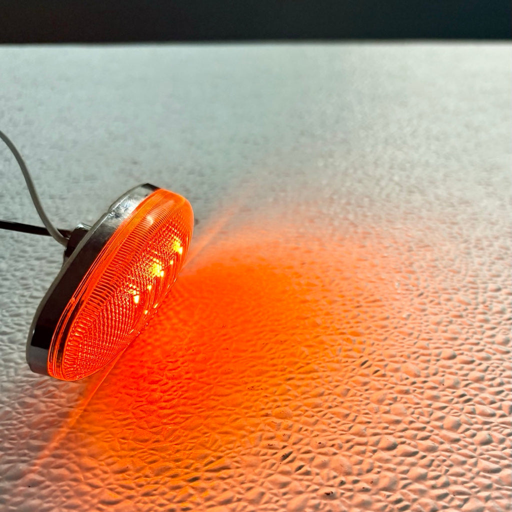 Amber LED Teardrop Marker Light Chrome Cab Roof Marker Clearance Light (J-315-A)
