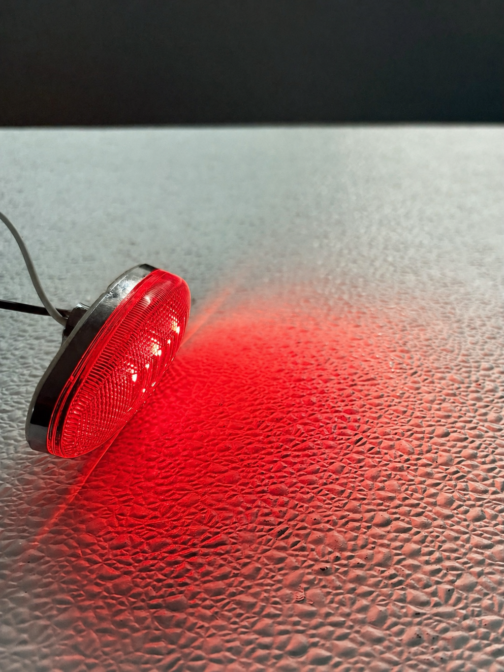 Red LED Teardrop Marker Light Chrome Cab Roof Marker Clearance Light (J-315-R)