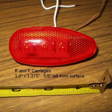 Red LED Teardrop Marker Light Chrome Cab Roof Marker Clearance Light (J-315-R)