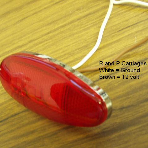 Red LED Teardrop Marker Light Chrome Cab Roof Marker Clearance Light (J-315-R)