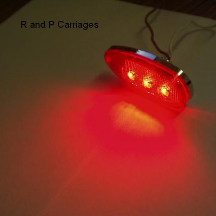 Red LED Teardrop Marker Light Chrome Cab Roof Marker Clearance Light (J-315-R)