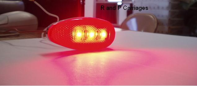 Red LED Teardrop Marker Light Chrome Cab Roof Marker Clearance Light (J-315-R)