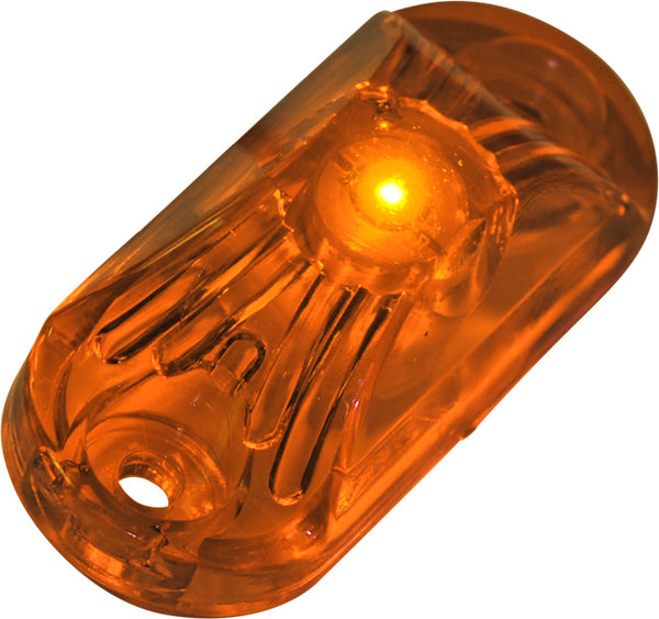 Oval P2 Rated 1-LED Surface Mount, AMBER Lens, 2-Wire LED Trailer Marker Light (J-511-A)