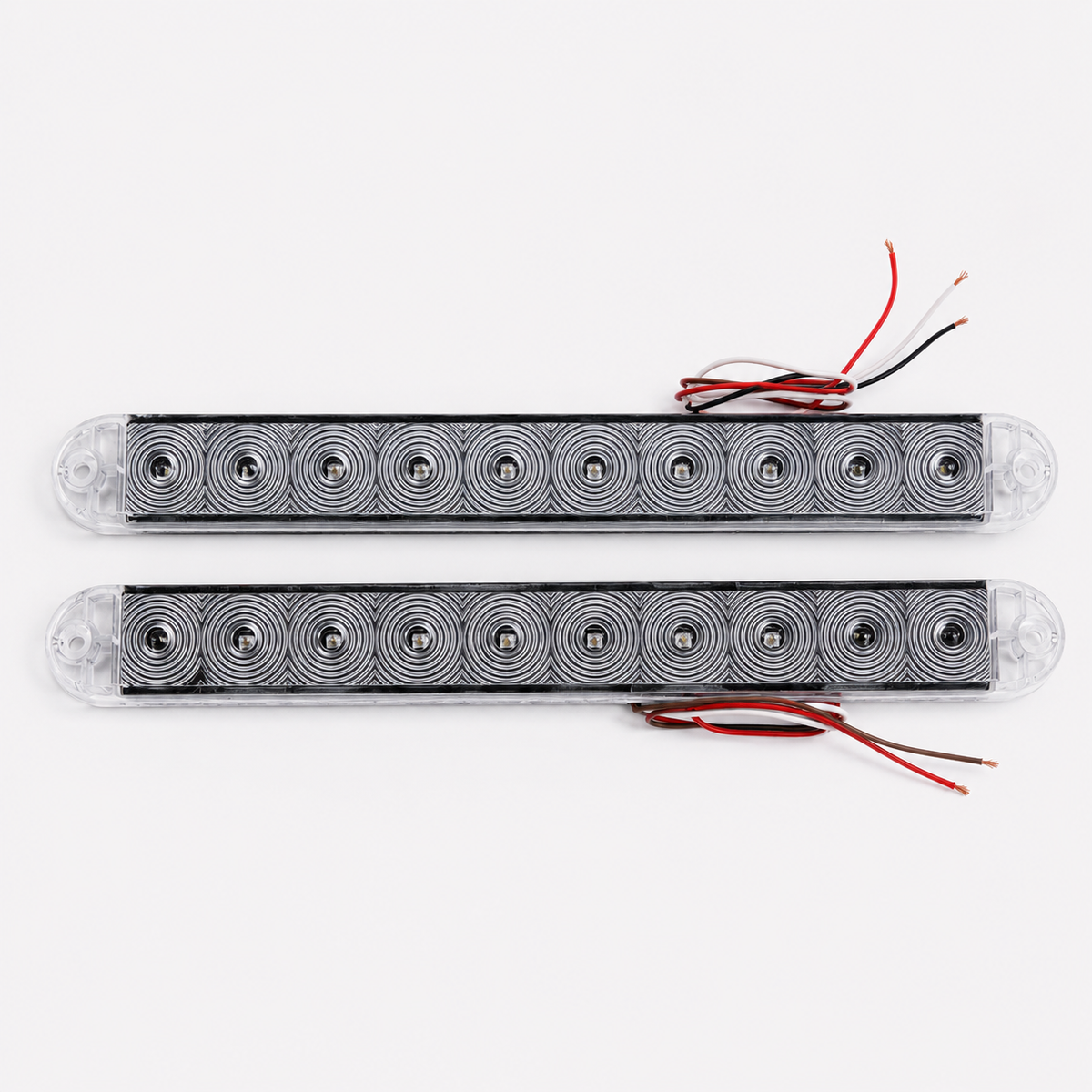 2 -LED 15" Slim Trailer Stop Turn Tail Brake Red Light-Clear Lens, Truck (J-535-RC-LOTOF2)