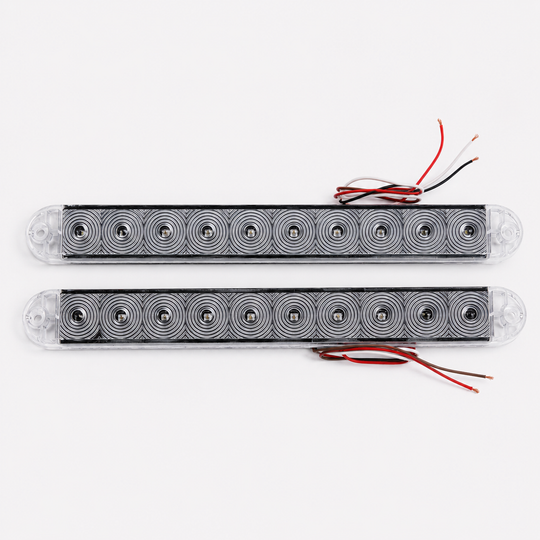 2 -LED 15" Slim Trailer Stop Turn Tail Brake Red Light-Clear Lens, Truck (J-535-RC-LOTOF2)