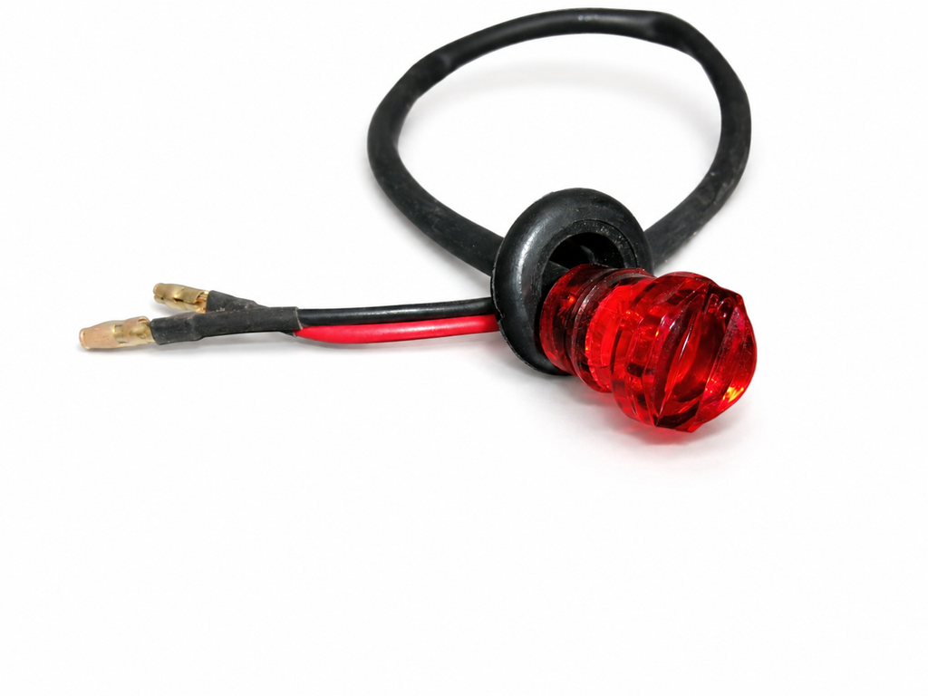 Jammy Round Single 3/4" Red LED Marker Light, 16" Lead (J-55-R)